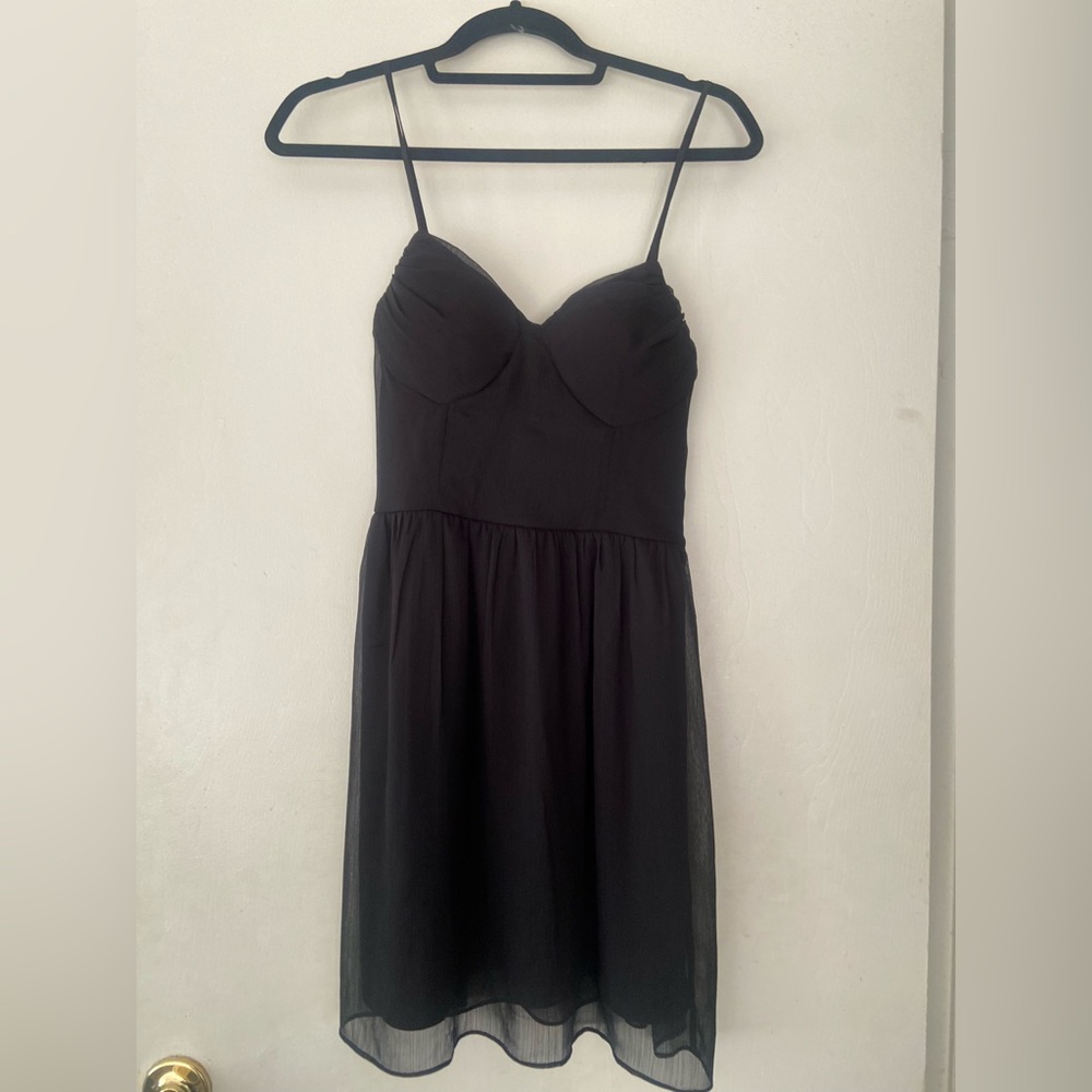 Black mini dress with built in padding